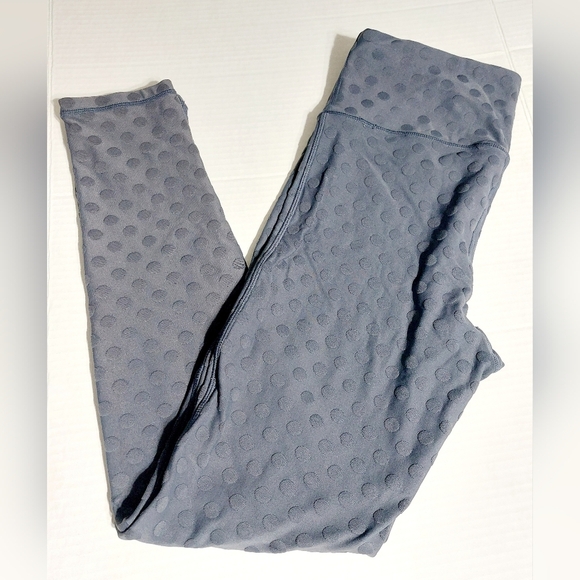 Mono B - Polka Dot Leggings- "Grey/Blue" Large - Picture 1 of 8